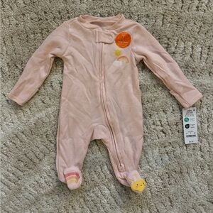 Carters 2-way zip long sleeve thermal onesie NB NWT